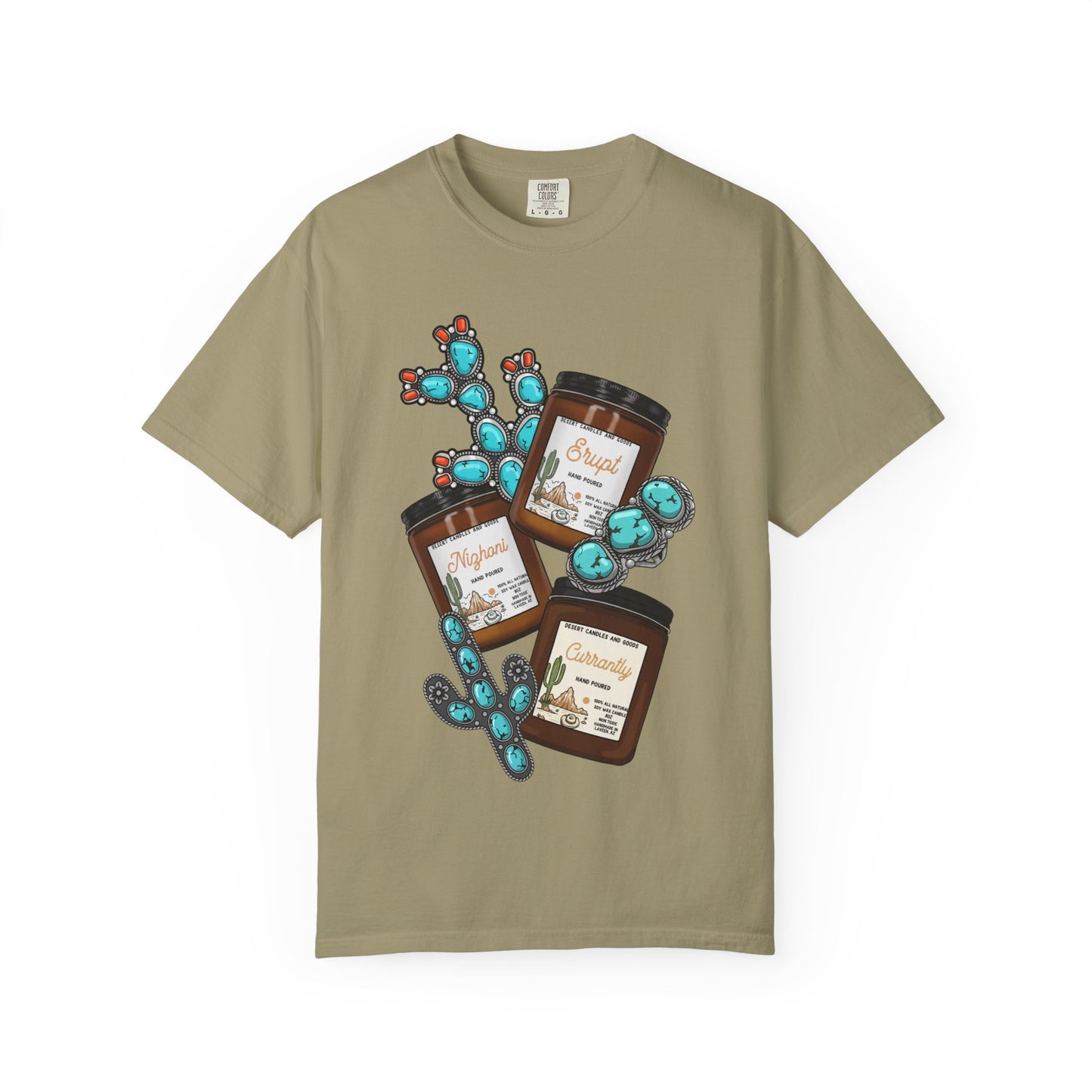 Unisex T-Shirt Candle Turquoise Design
