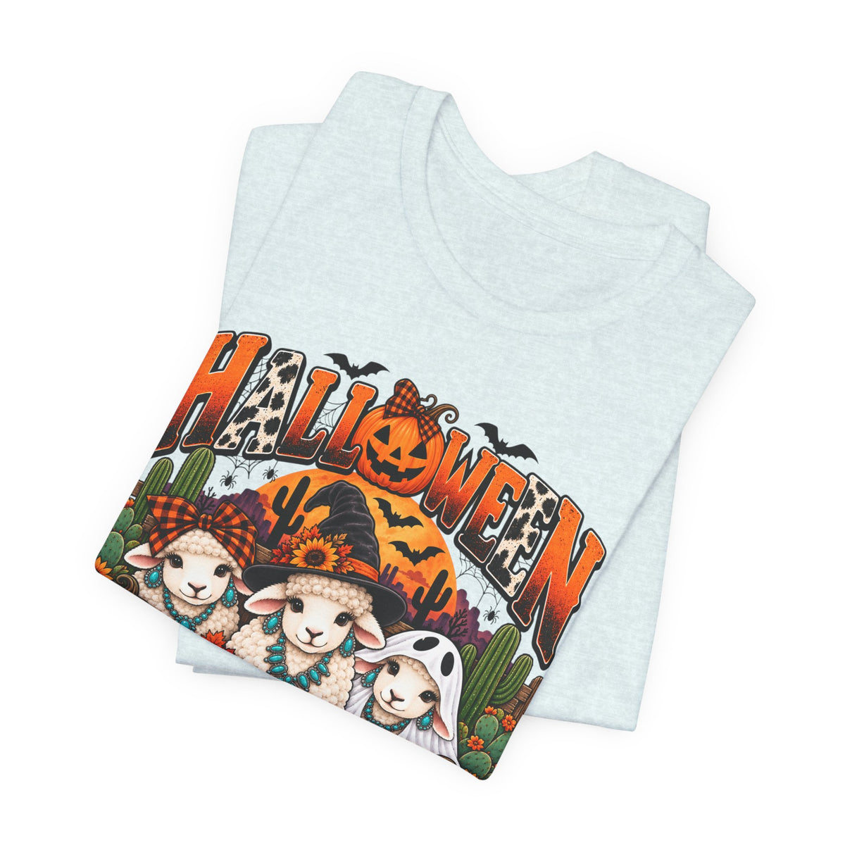 Halloween Desert Candles Tee — Cute Sheep Pumpkin Graphic T-Shirt