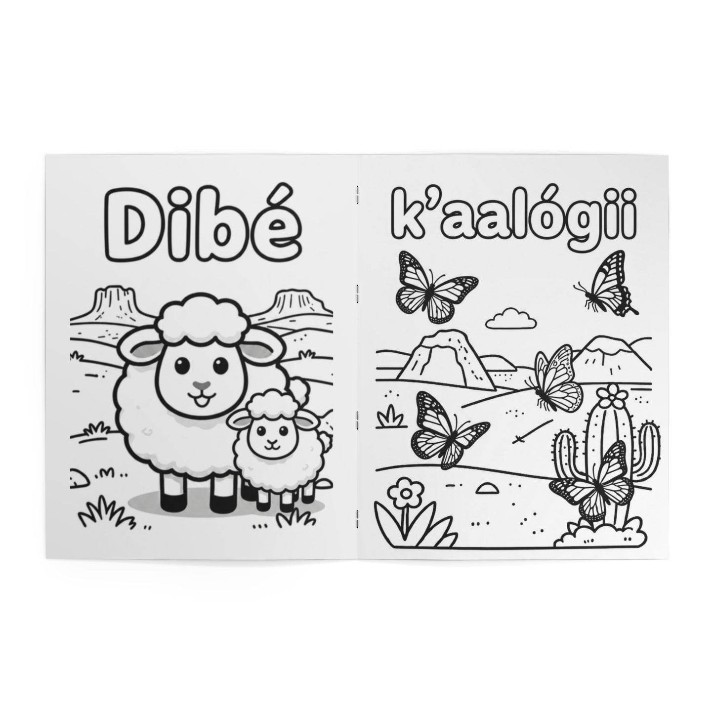 Animals Coloring Book — Diné (Navajo) Language Volume 1
