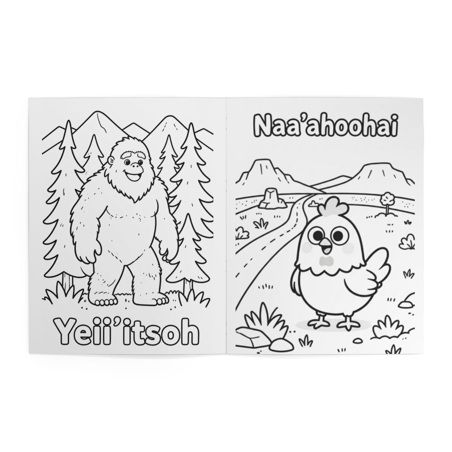 Animals Coloring Book — Diné (Navajo) Language Volume 1