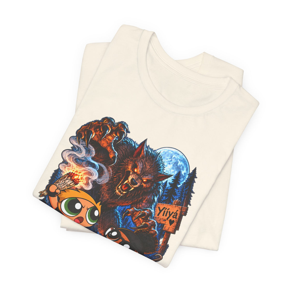 DCG Cartoon Campfire Tee — Cute Night Hike Graphic T-Shirt