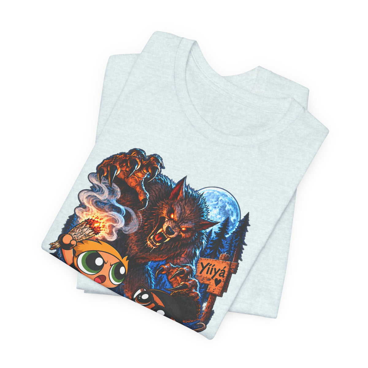 DCG Cartoon Campfire Tee — Cute Night Hike Graphic T-Shirt