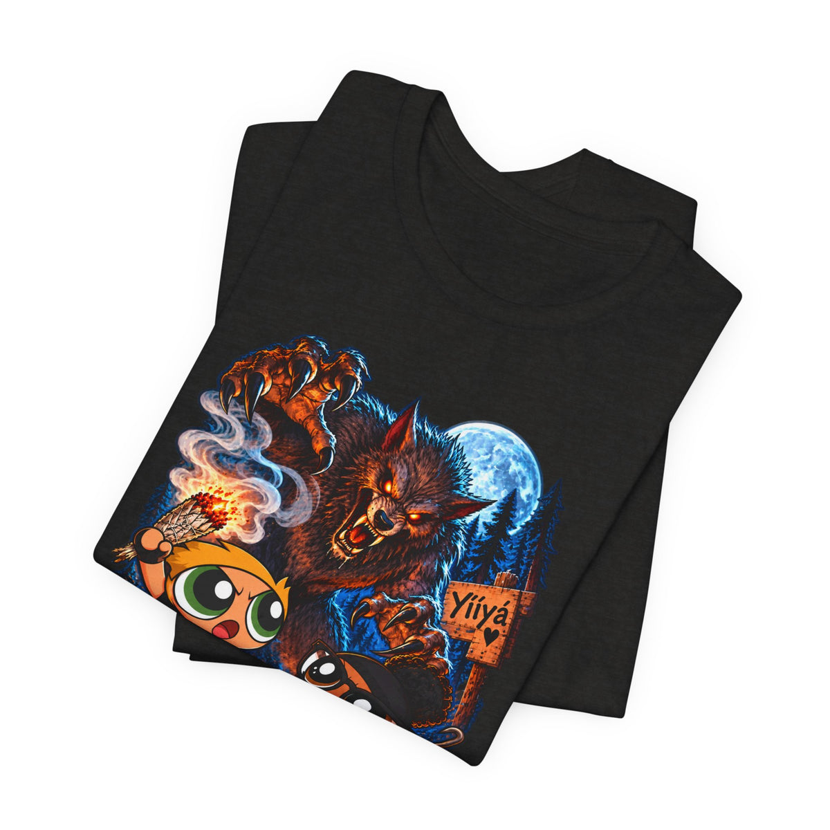 DCG Cartoon Campfire Tee — Cute Night Hike Graphic T-Shirt