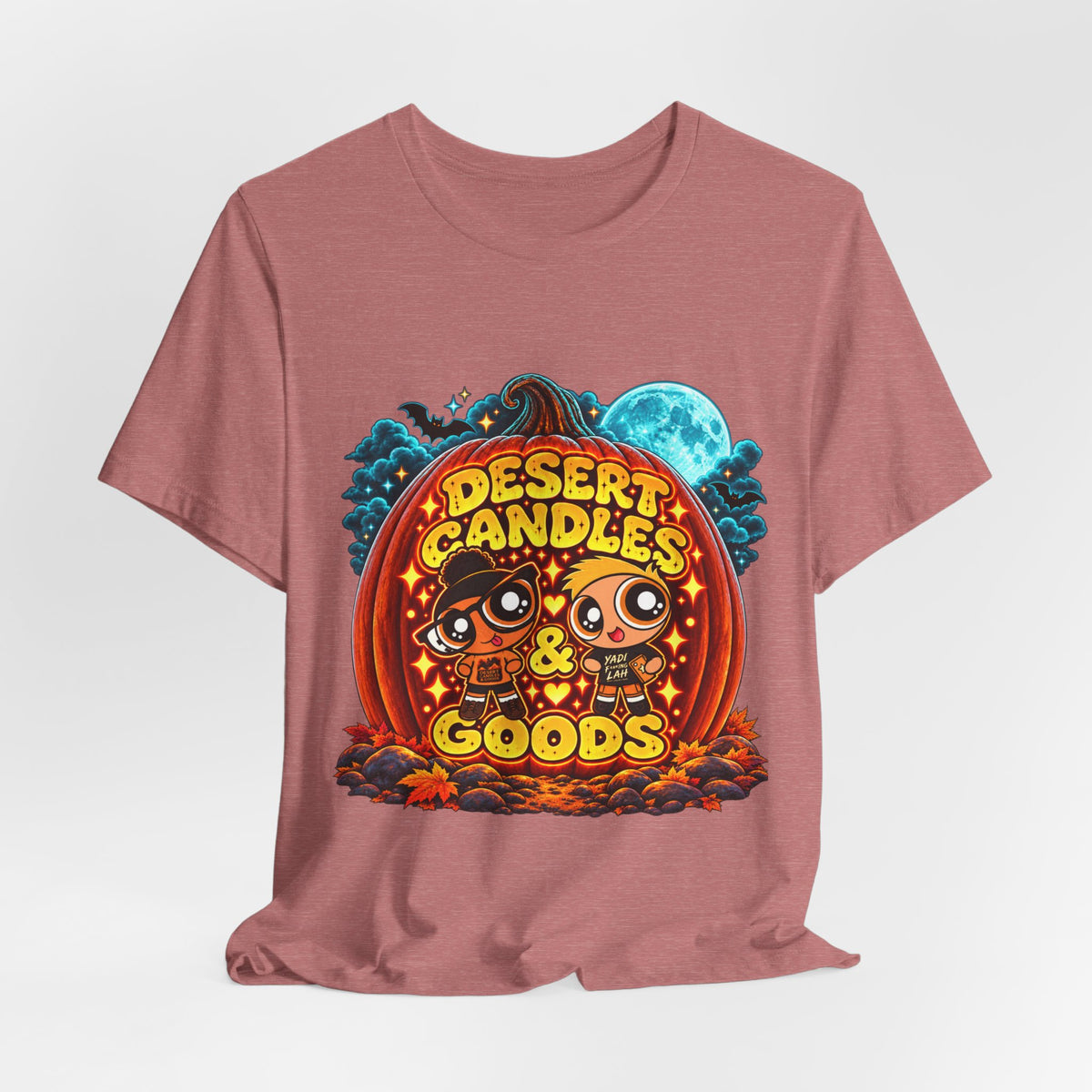 Desert Candles & Goods Tee — Cute Halloween Pumpkin Shop Graphic T-Shirt