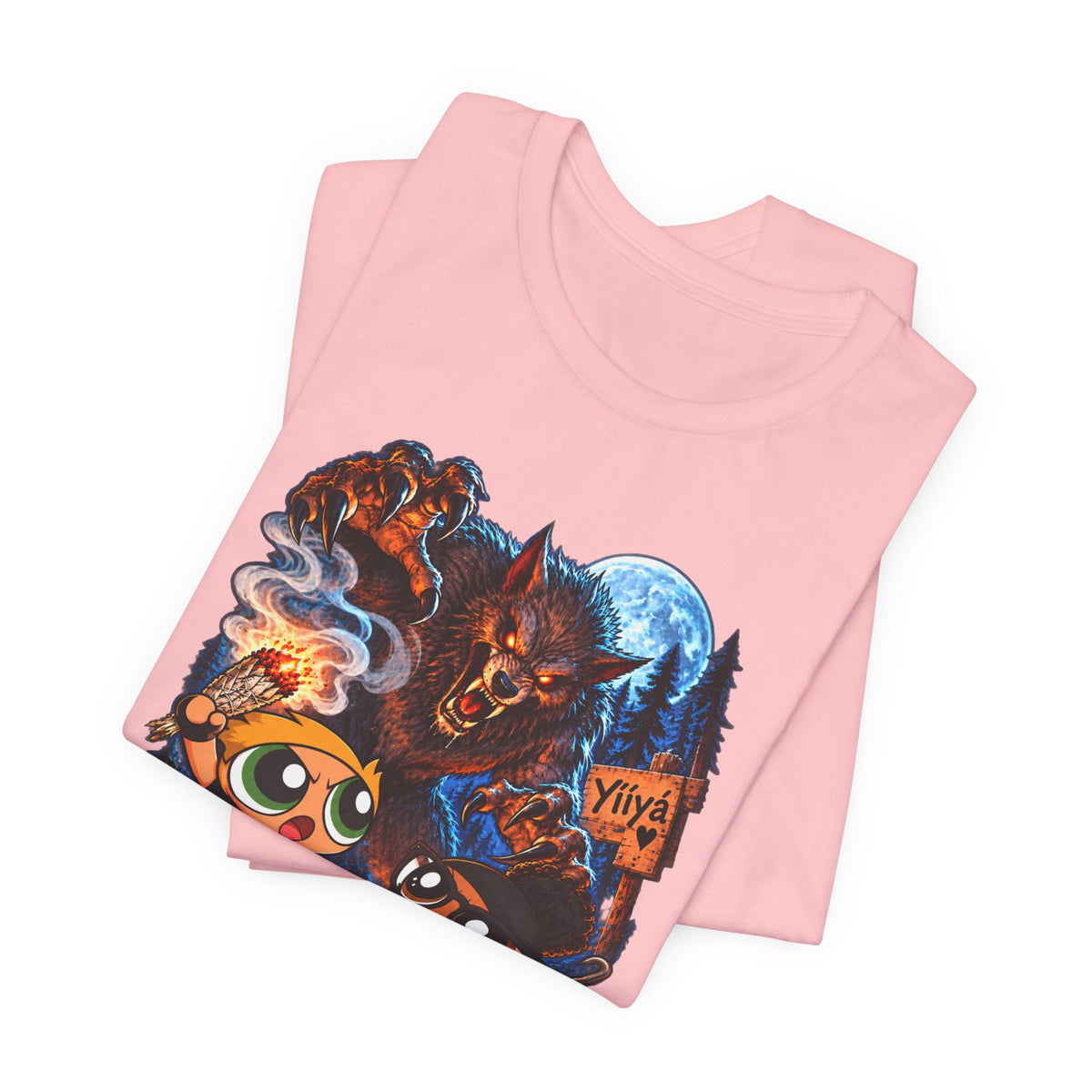 DCG Cartoon Campfire Tee — Cute Night Hike Graphic T-Shirt