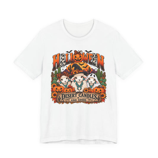Halloween Desert Candles Tee — Cute Sheep Pumpkin Graphic T-Shirt