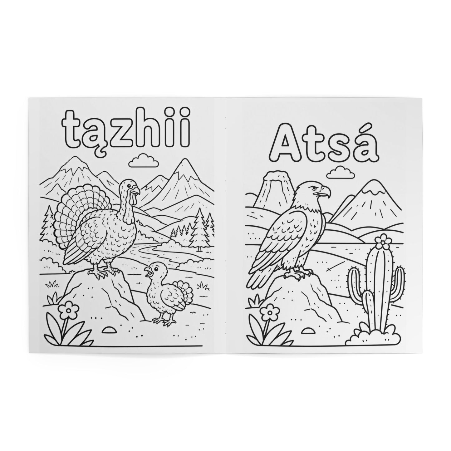 Animals Coloring Book — Diné (Navajo) Language Volume 1