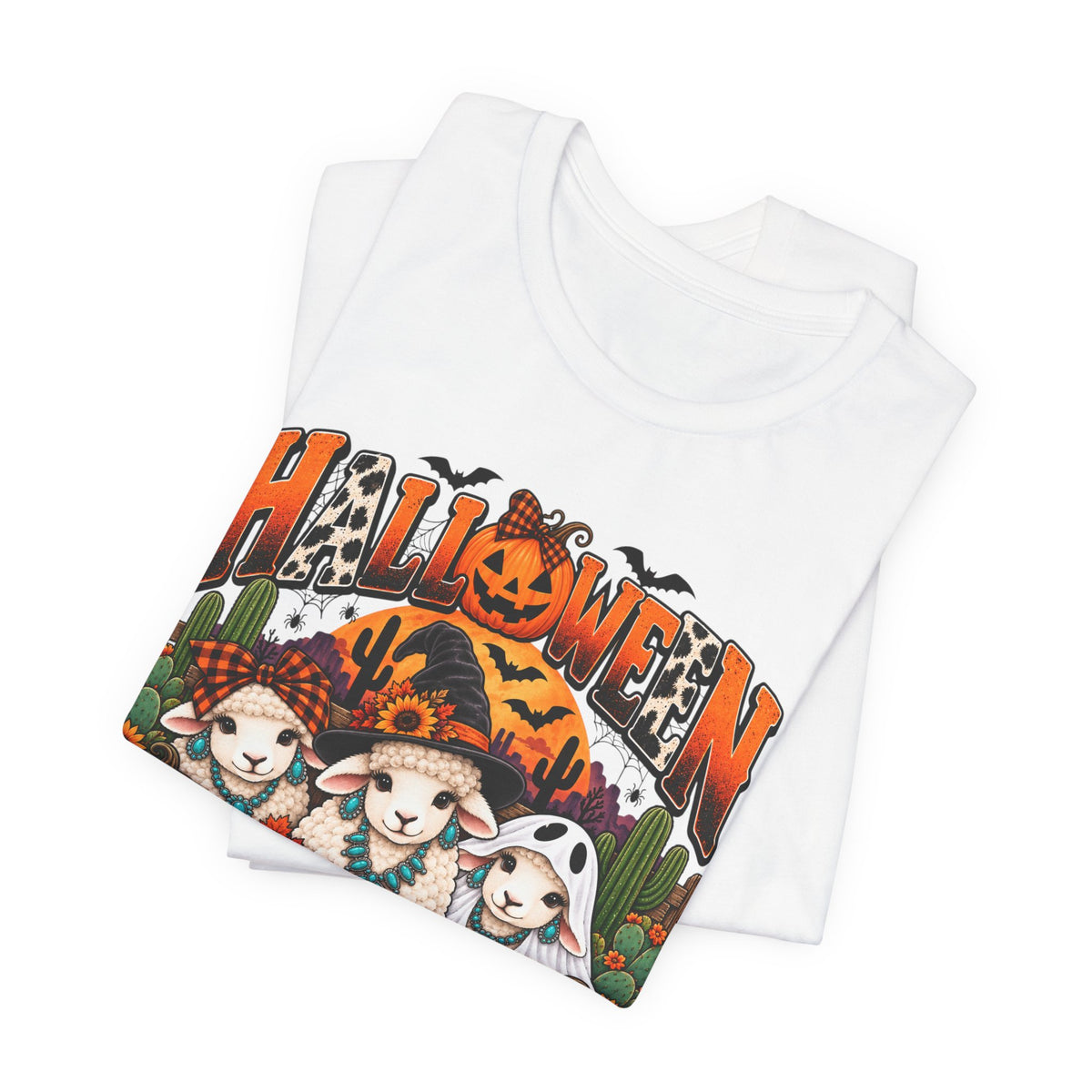 Halloween Desert Candles Tee — Cute Sheep Pumpkin Graphic T-Shirt
