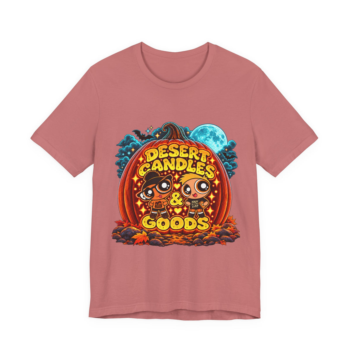 Desert Candles & Goods Tee — Cute Halloween Pumpkin Shop Graphic T-Shirt