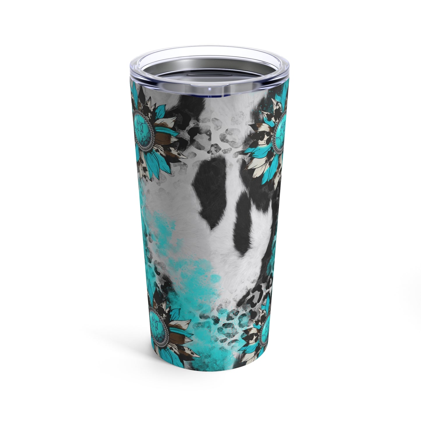 Turquoise flower tumbler 20oz