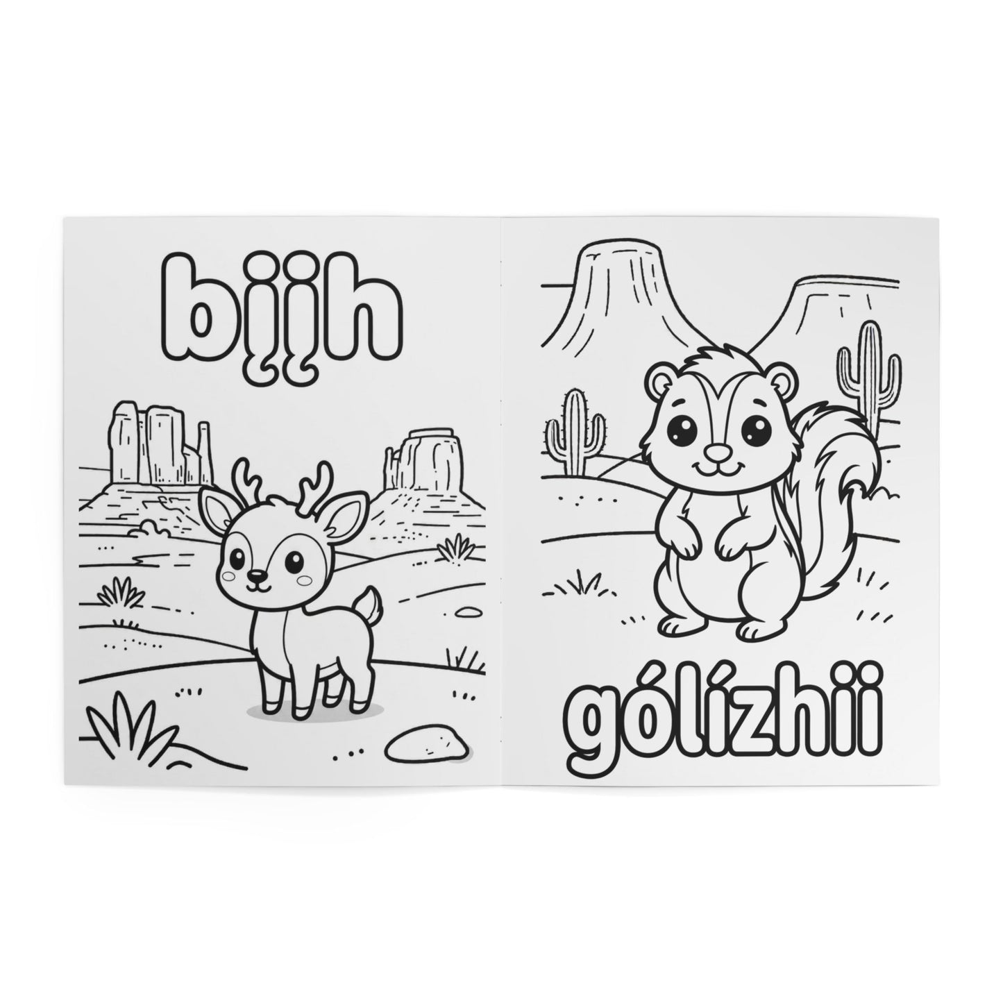 Animals Coloring Book — Diné (Navajo) Language Volume 1
