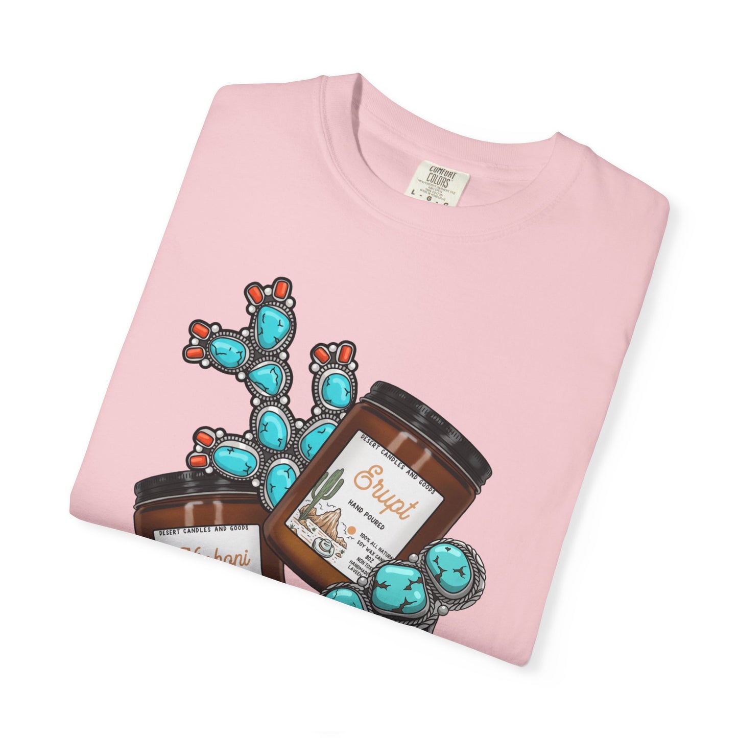 Unisex T-Shirt Candle Turquoise Design