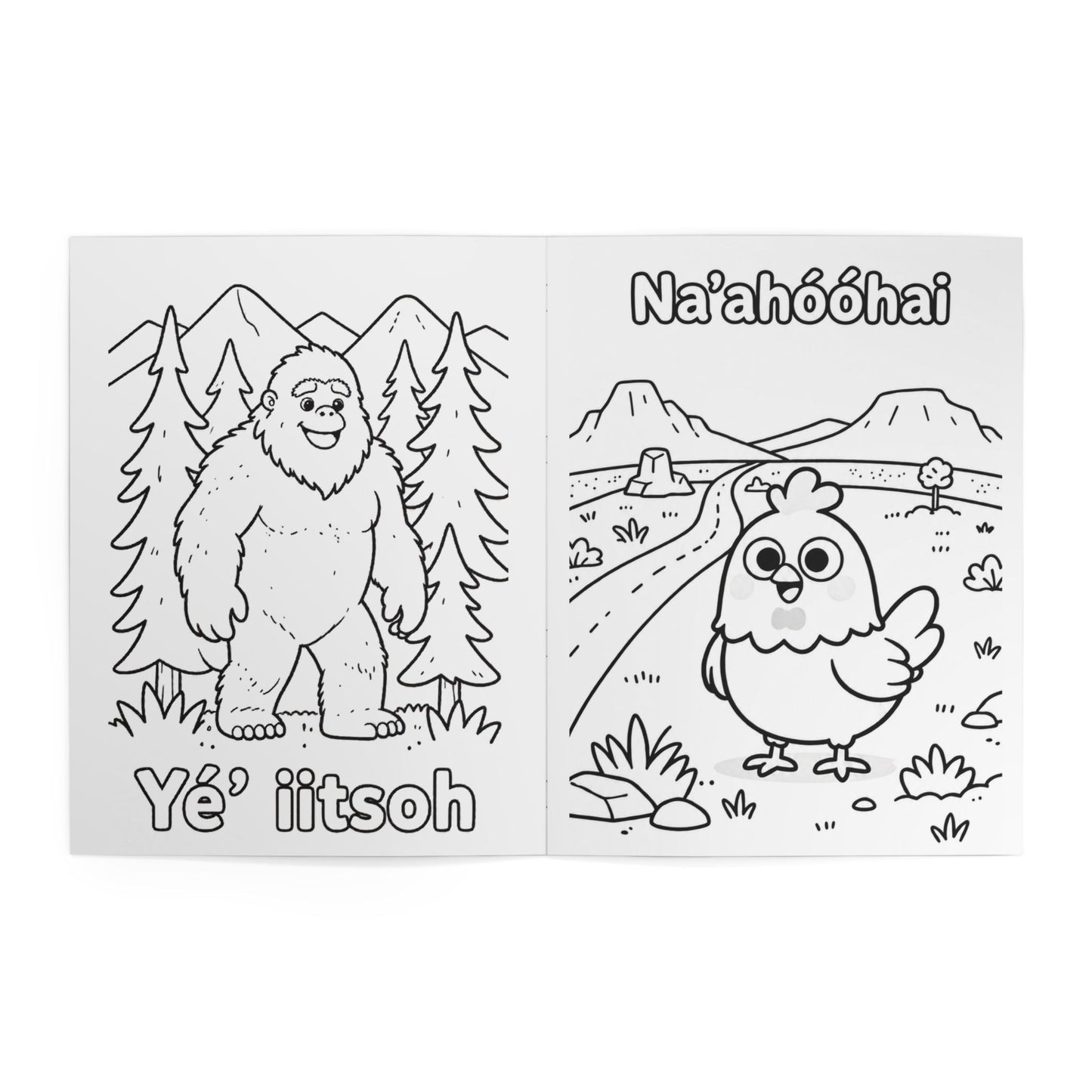 Animals Coloring Book — Diné (Navajo) Language Volume 1