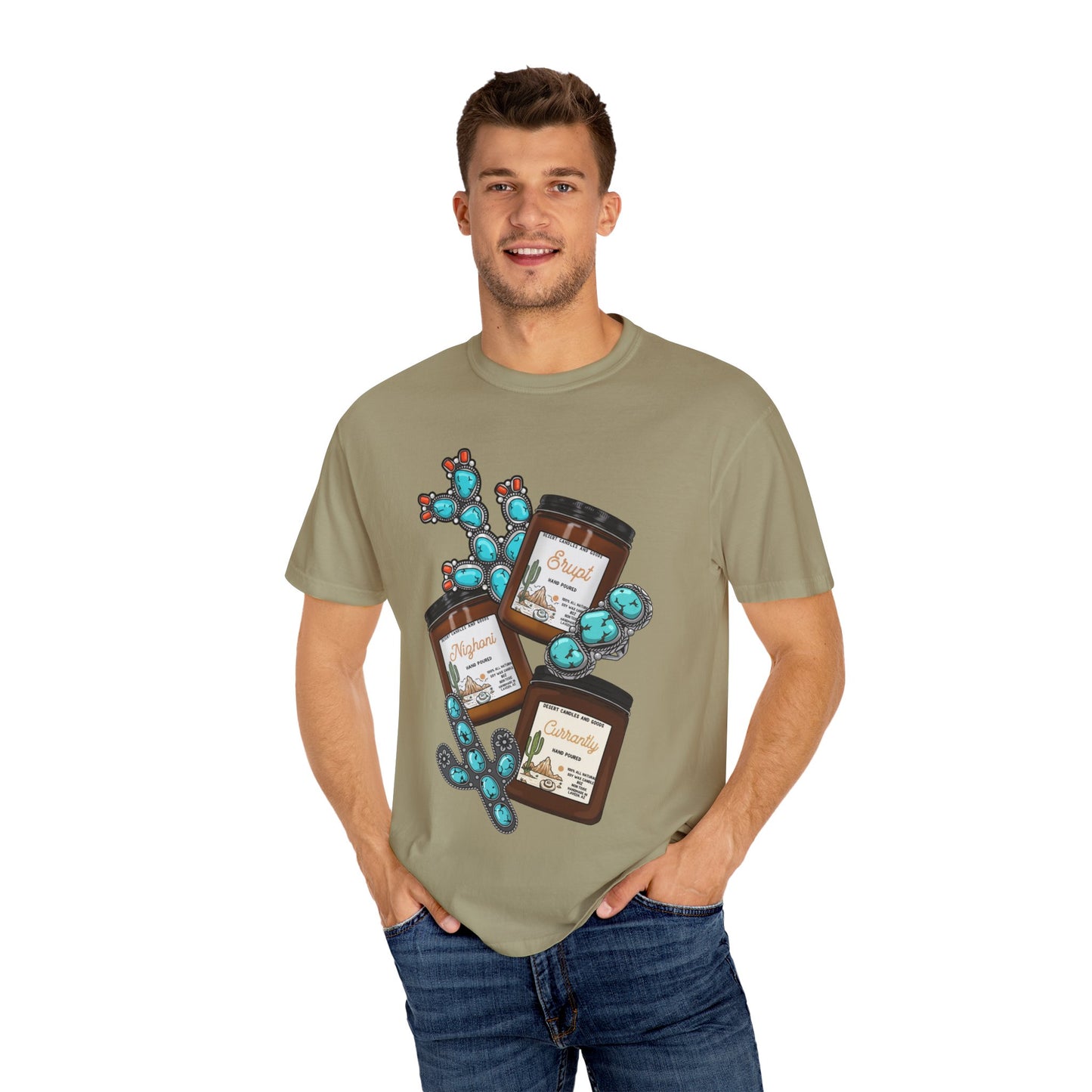 Unisex T-Shirt Candle Turquoise Design