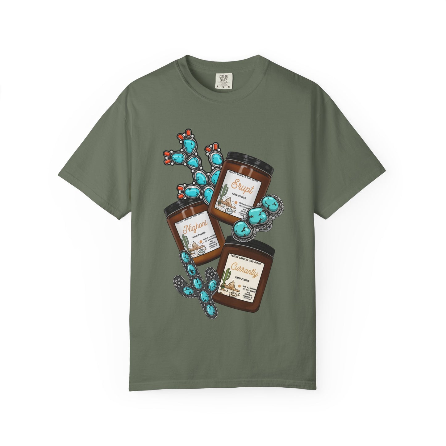 Unisex T-Shirt Candle Turquoise Design