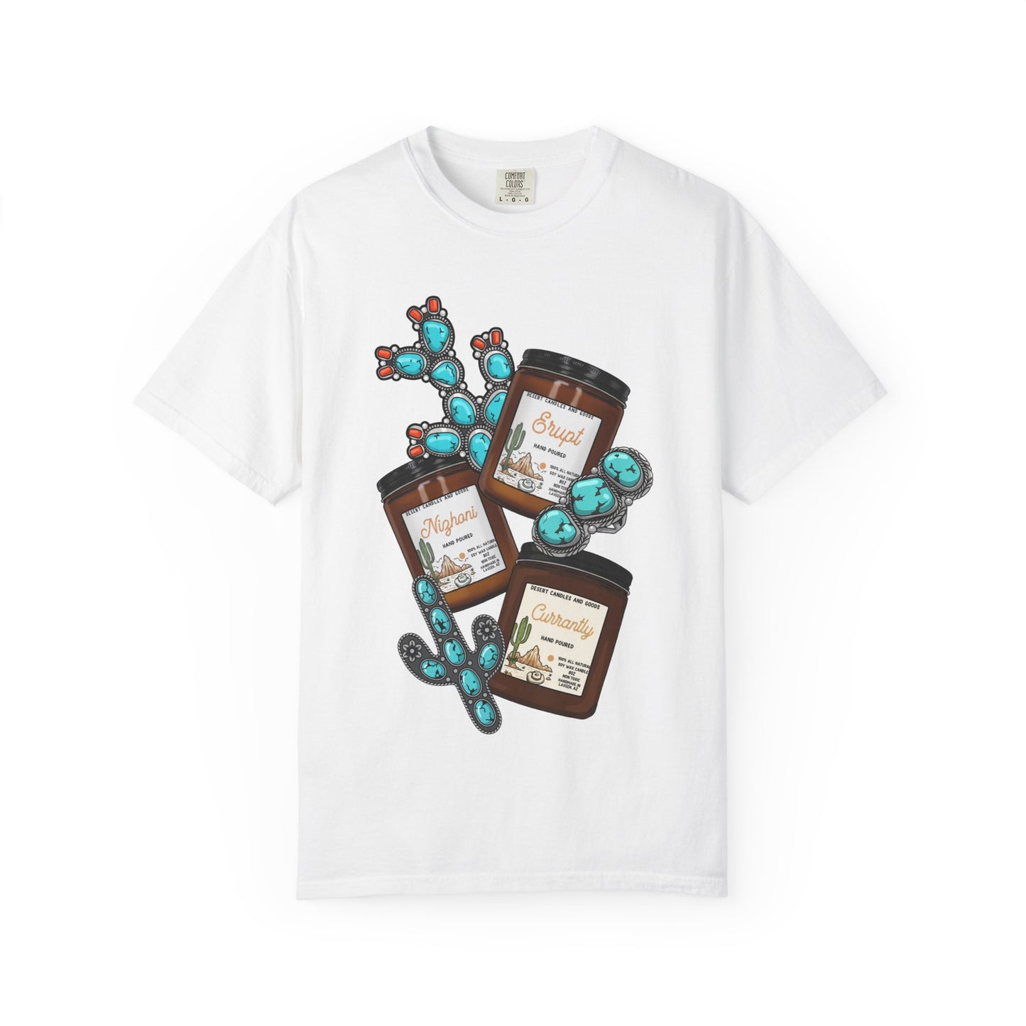 Unisex T-Shirt Candle Turquoise Design