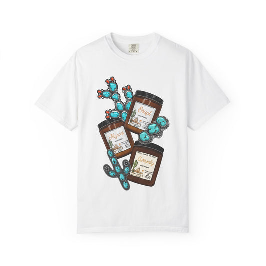 Unisex T-Shirt Candle Turquoise Design