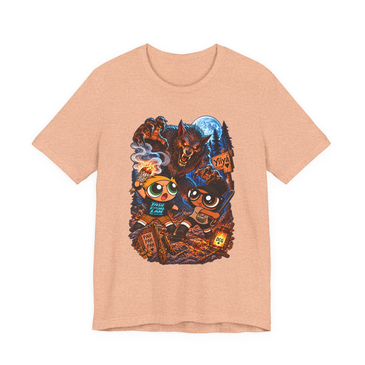 DCG Cartoon Campfire Tee — Cute Night Hike Graphic T-Shirt