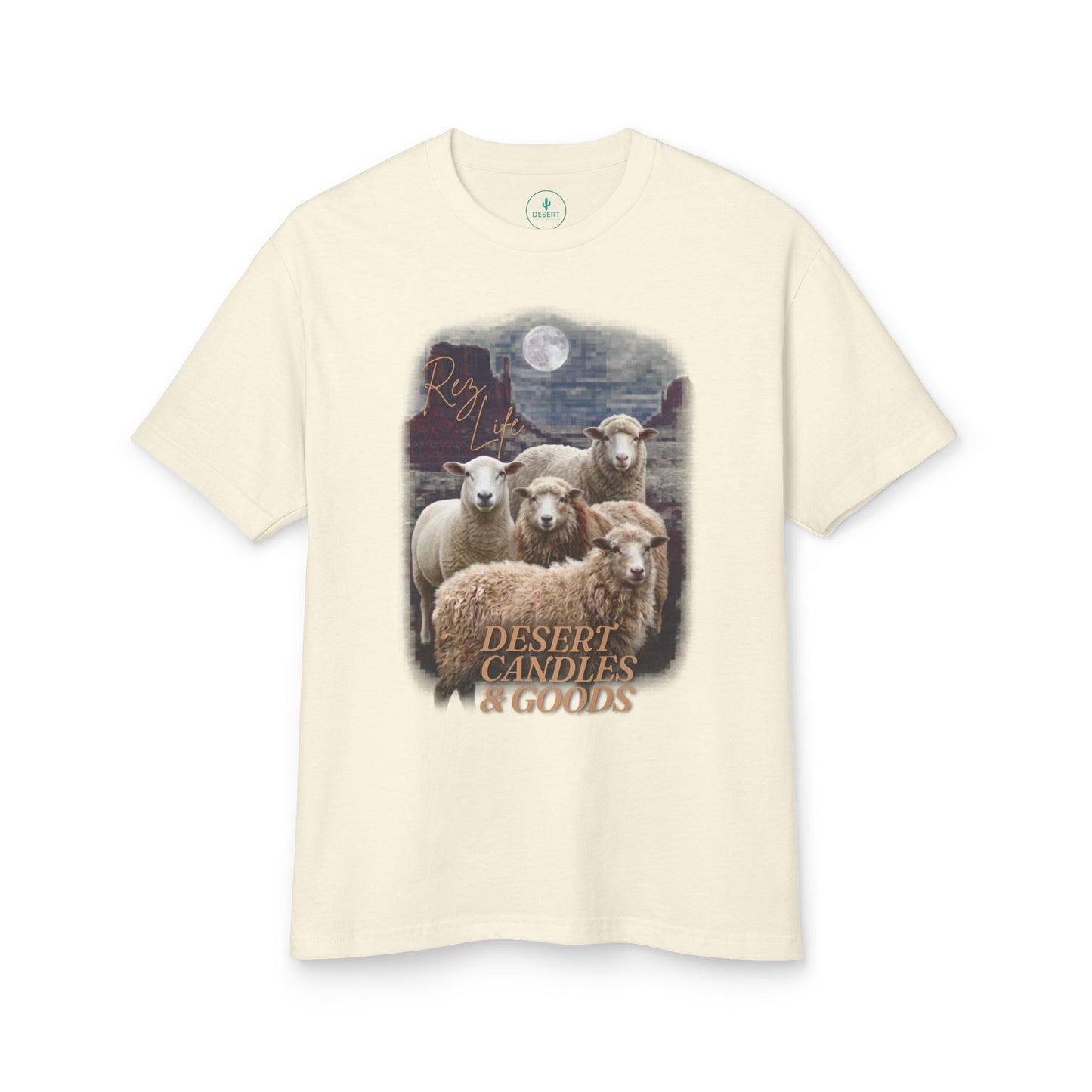 Rez Life Sheep Graphic Tee — Desert Candles & Goods Vintage Farm Scene