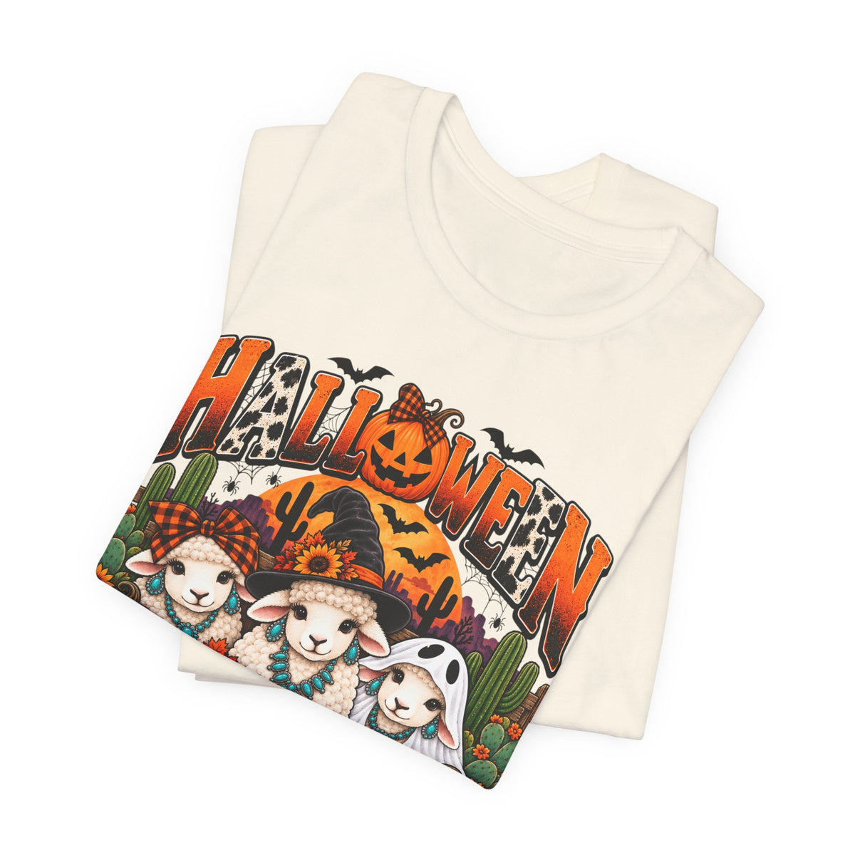 Halloween Desert Candles Tee — Cute Sheep Pumpkin Graphic T-Shirt