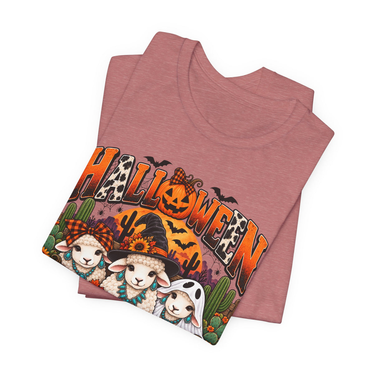 Halloween Desert Candles Tee — Cute Sheep Pumpkin Graphic T-Shirt