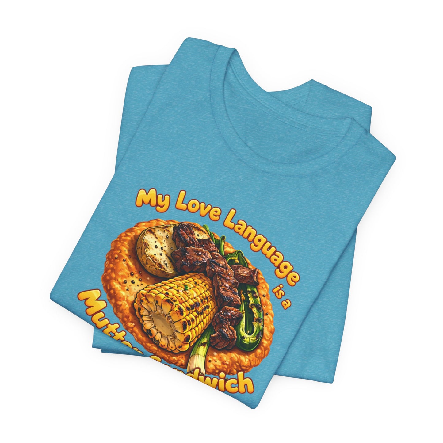 BELLA CANVAS-Turquoise Love Heart T-Shirt — "My Love Language is Turquoise" Graphic Tee