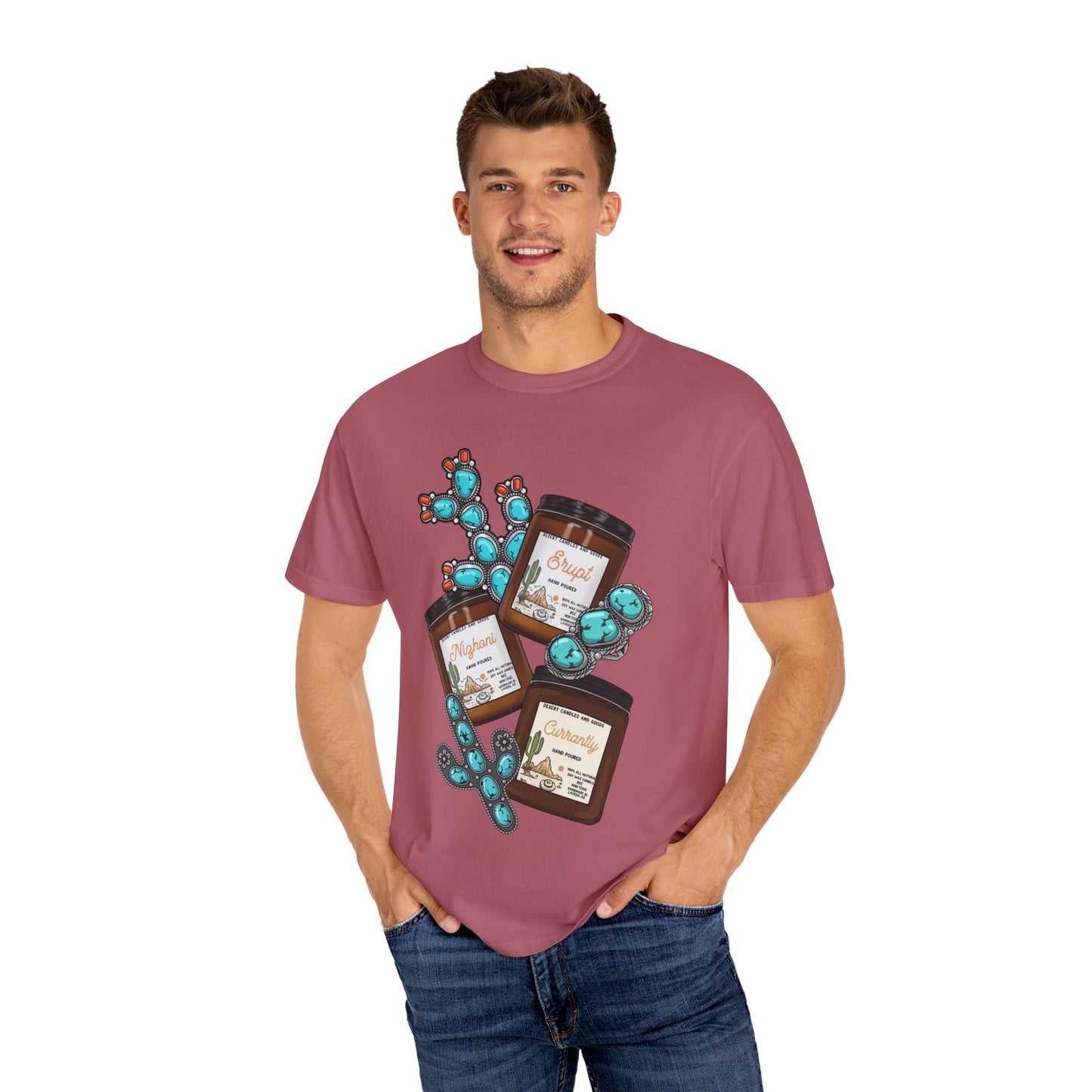 Unisex T-Shirt Candle Turquoise Design