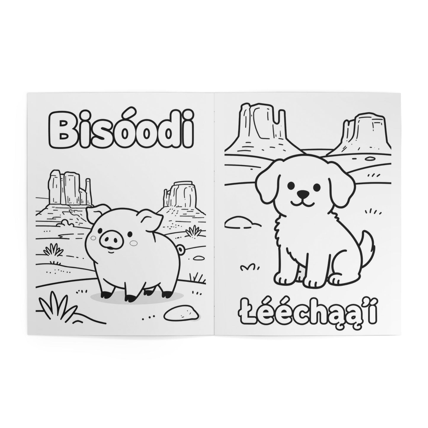 Animals Coloring Book — Diné (Navajo) Language Volume 1
