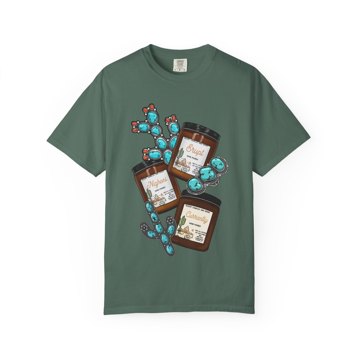 Unisex T-Shirt Candle Turquoise Design