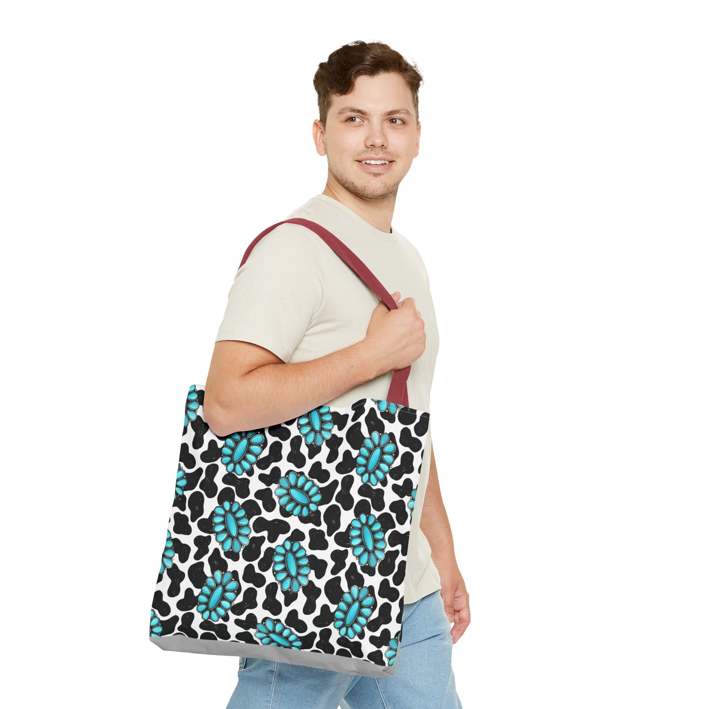 Turquoise Love Tote Bag