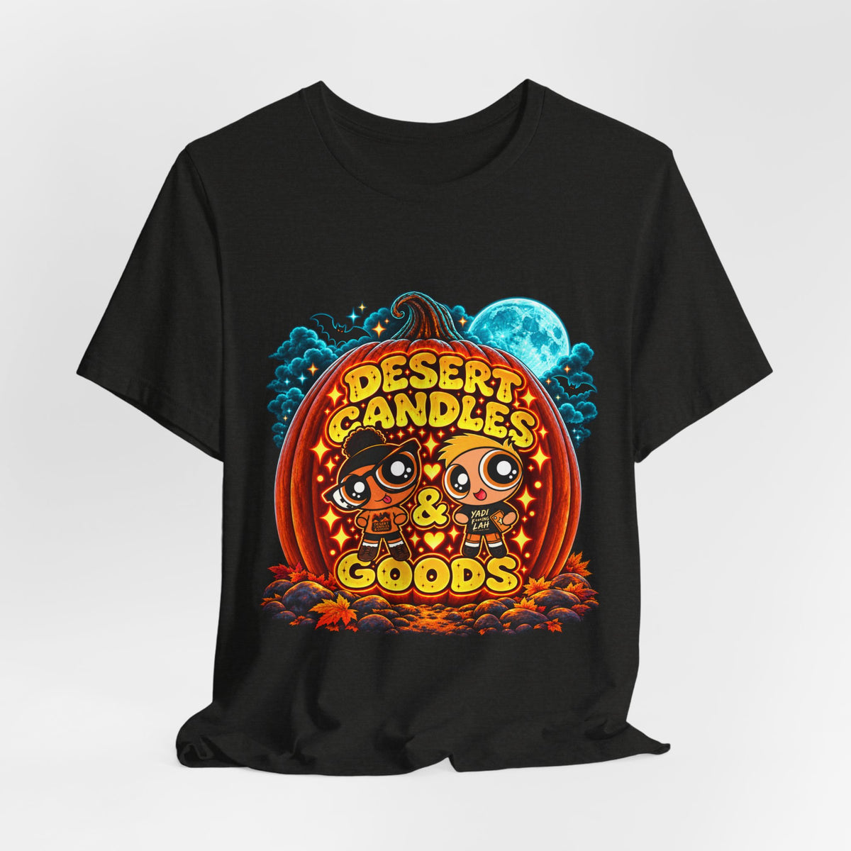 Desert Candles & Goods Tee — Cute Halloween Pumpkin Shop Graphic T-Shirt