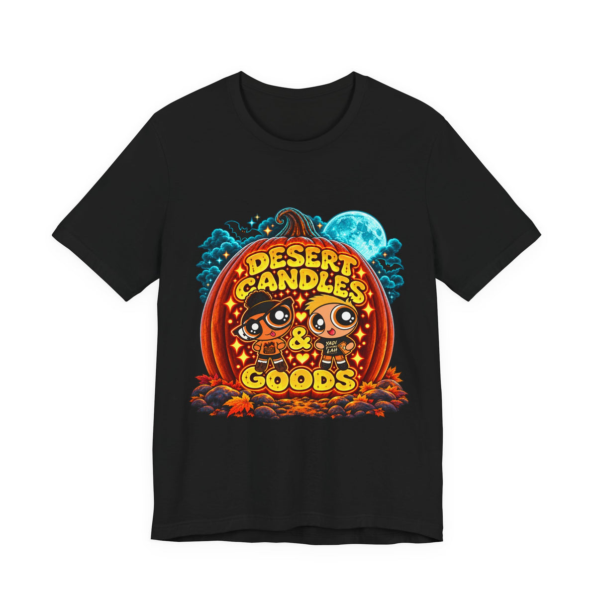 Desert Candles & Goods Tee — Cute Halloween Pumpkin Shop Graphic T-Shirt