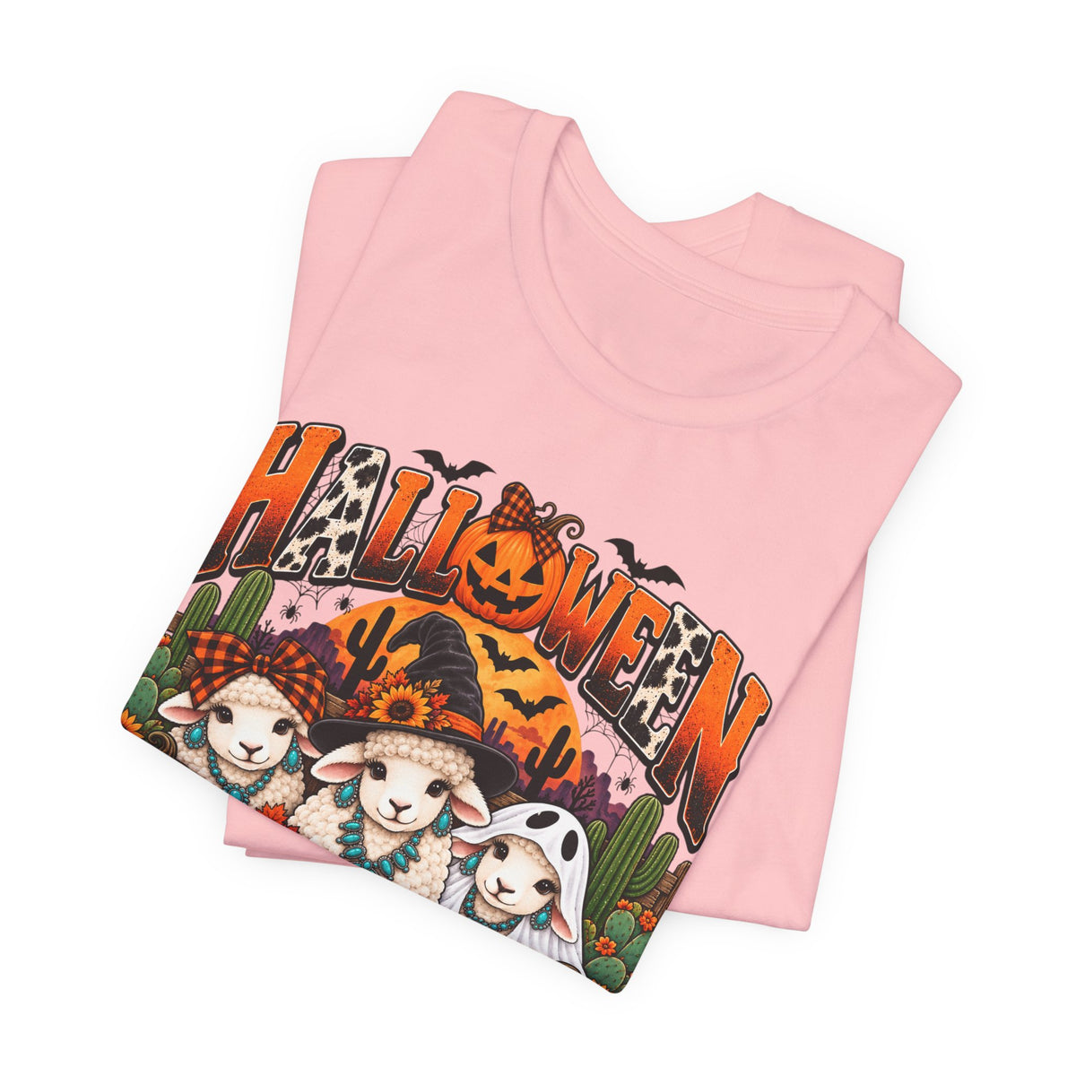 Halloween Desert Candles Tee — Cute Sheep Pumpkin Graphic T-Shirt