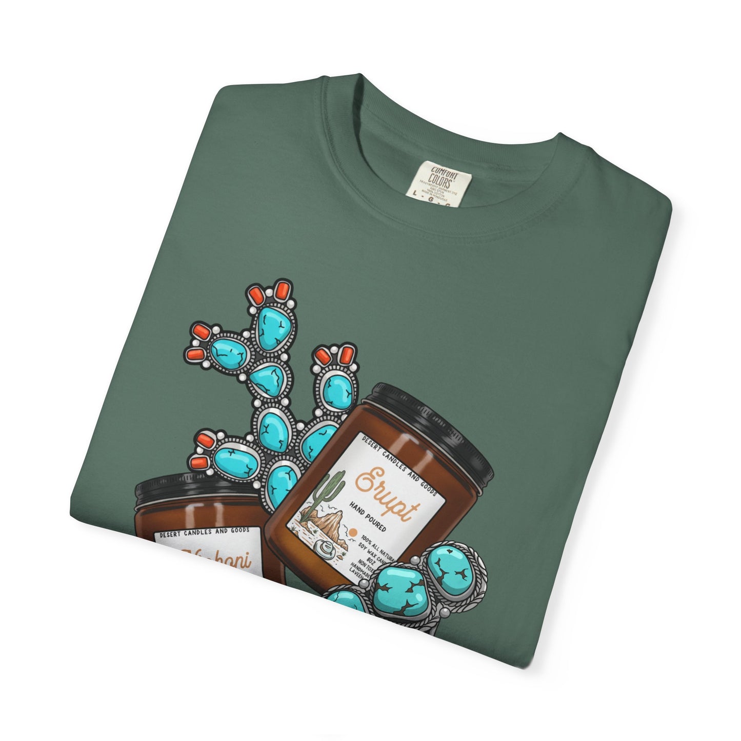 Unisex T-Shirt Candle Turquoise Design
