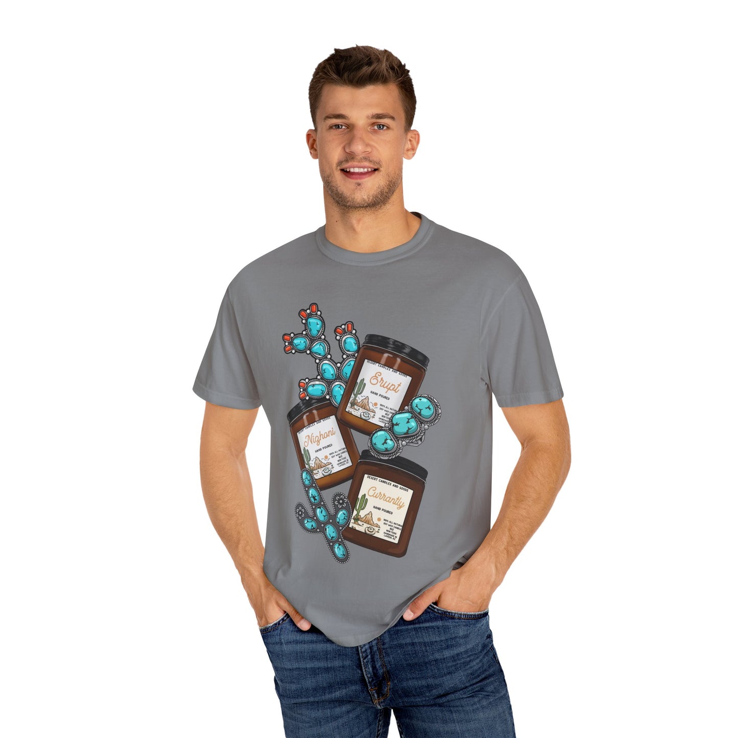 Unisex T-Shirt Candle Turquoise Design