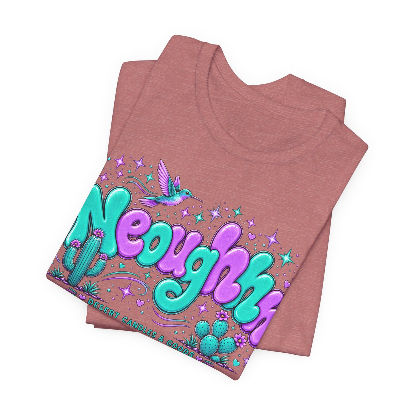 Neoughhh Desert Cactus Tee — Retro Turquoise & Purple Graphic T‑Shirt