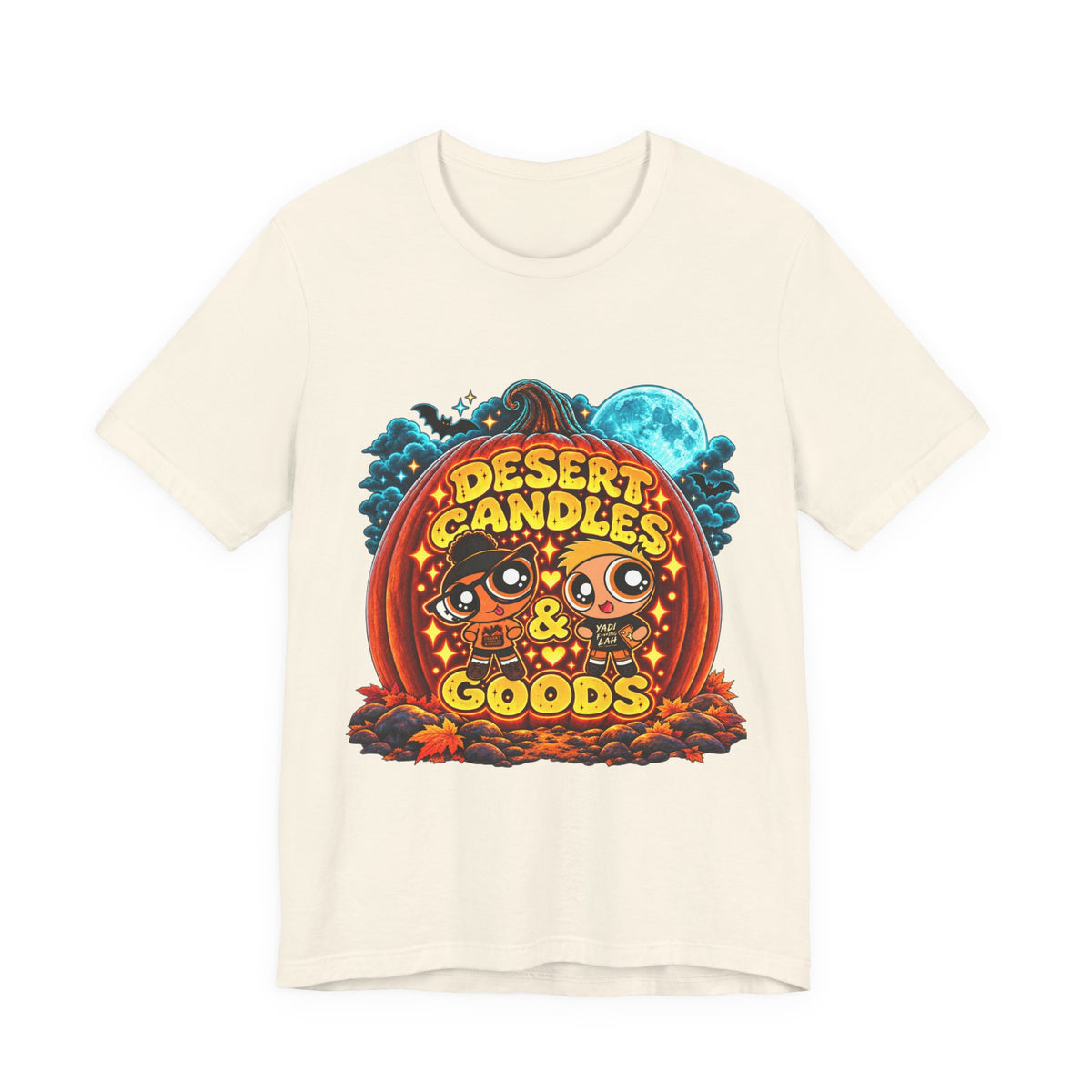 Desert Candles & Goods Tee — Cute Halloween Pumpkin Shop Graphic T-Shirt