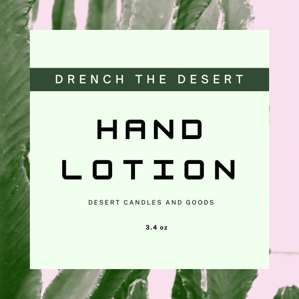 3.4oz Organic Drench The Desert Hand lotion