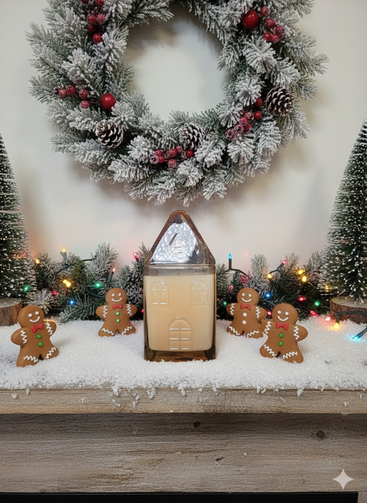 Gingerbread house candle